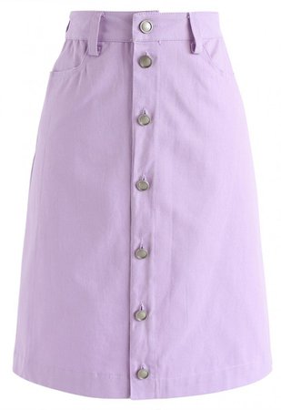 purple denim skirt