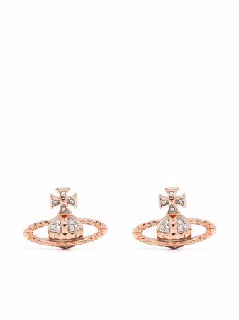 Shop Vivienne Westwood Orb crystal-embellished earrings with Express Delivery - FARFETCH