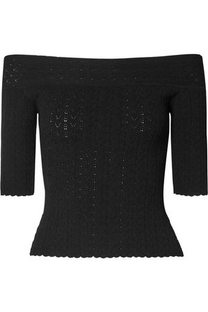 Altuzarra | Barnehurst off-the-shoulder pointelle-knit top | NET-A-PORTER.COM