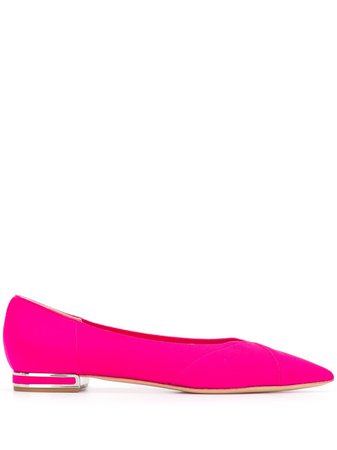 Casadei Pointed Toe Ballerinas 1A174P010MC0446 Pink | Farfetch