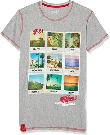 Amazon.com: GUESS Boys' Big Polaroid Graphic Mélange Jersey Logo T-Shirt: Clothing, Shoes & Jewelry