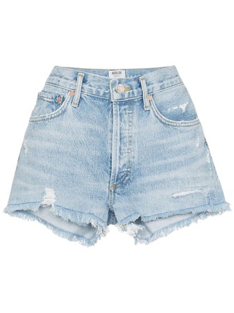 Shop AGOLDE distressed denim shorts with Express Delivery - FARFETCH