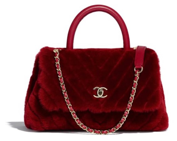 Chanel Red Velvet Bag