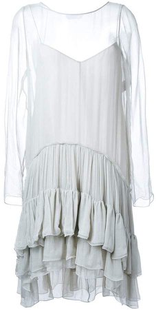 tiered ruched dress