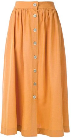 Andrea Marques button-up flare midi skirt