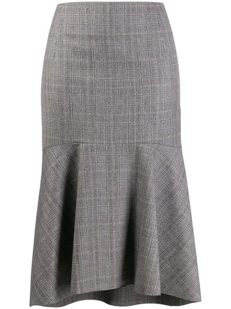 Balenciaga Godet Checked Skirt - Farfetch