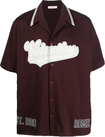 Valentino Garavani logo-patch short-sleeve shirt