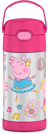 Amazon.com: THERMOS FUNTAINER 12 Ounce Stainless Steel Vacuum Insulated Kids Straw Bottle, Peppa Pig: Home & Kitchen
