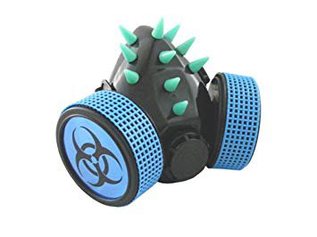 Spiked Blue Biohazard Gas Mask