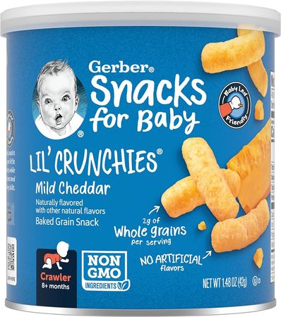 Amazon.com : Gerber Snacks for Baby Lil Crunchies, Mild Cheddar, 1.48 Ounce (Pack of 6) : Baby Snack Foods : Everything Else