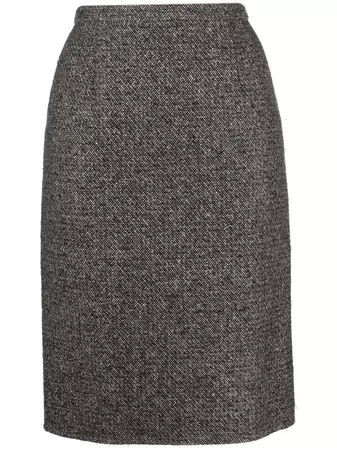Christian Dior 1990s Tweed Wool Pencil Skirt - Farfetch