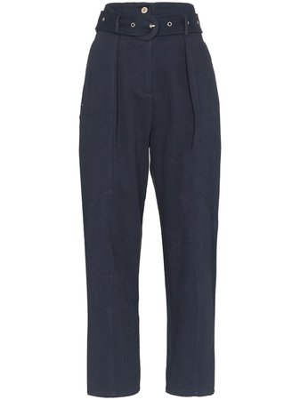 Low Classic Belted high-rise Trousers - Farfetch