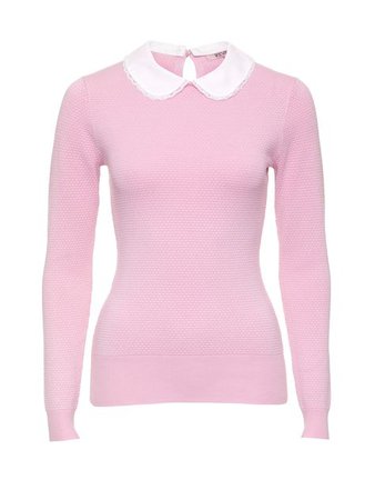 pastel pink Peter Pan collar sweater shirt
