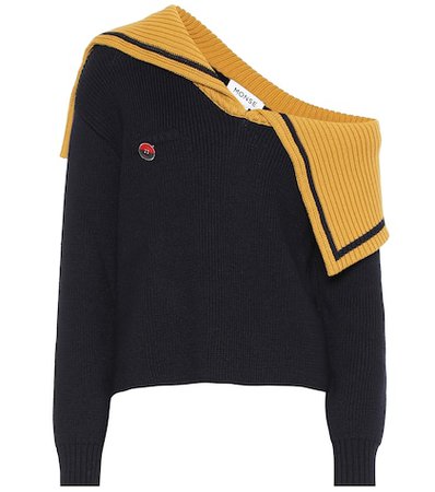 One-shoulder wool sweater