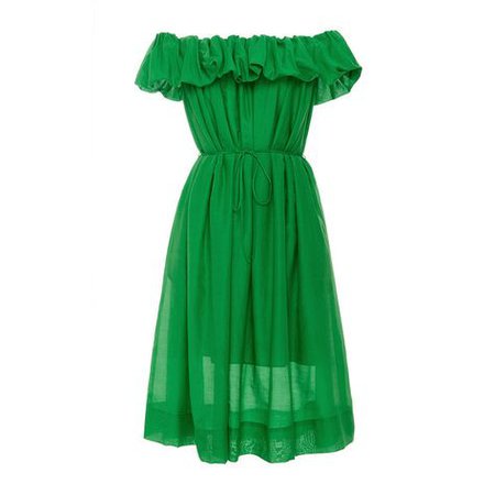 Green Off Shoulder Dress