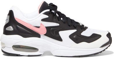 Air Max2 Light Mesh, Faux Leather And Suede Sneakers - Black