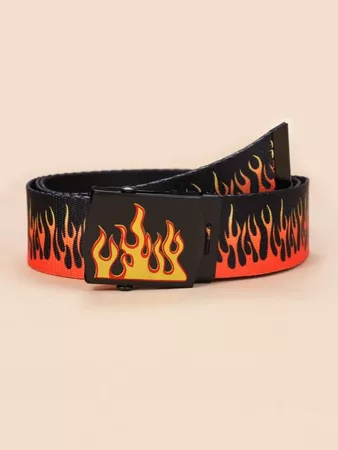 Sale | Guys Fire Pattern Belt | ROMWE USA