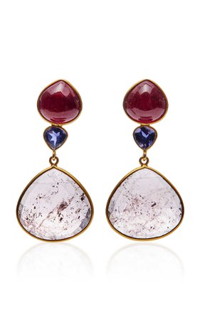 One-Of-A-Kind Glass-Filled Ruby Earrings by Bahina | Moda Operandi