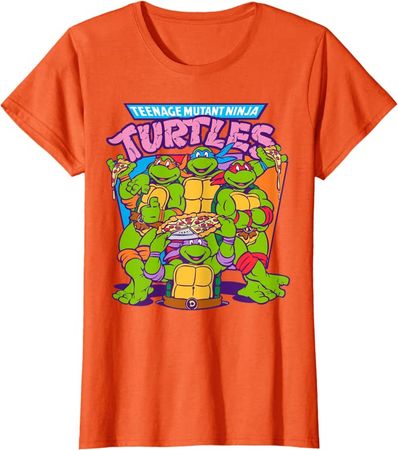 Amazon.com: Teenage Mutant Ninja Turtles Pizza & Smiles T-Shirt T-Shirt : Clothing, Shoes & Jewelry