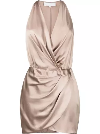 Michelle Mason Silk Halterneck Mini Dress