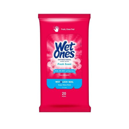 Wet Ones Antibacterial Hand Wipes Travel Pack - Fresh Scent - 20ct : Target
