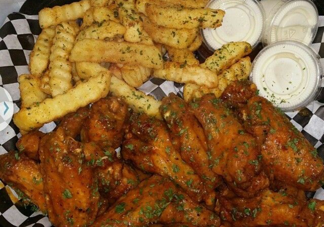 wings and french fries