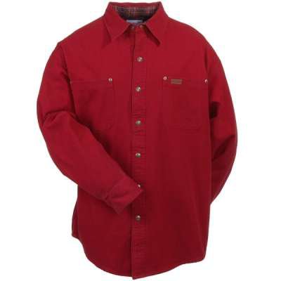 Canvas Flannel Lined Dark Red Work Wear Shirt