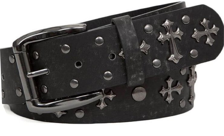 Black Cross Leather Belt