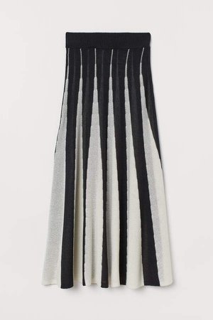 Jacquard-knit Skirt - Black