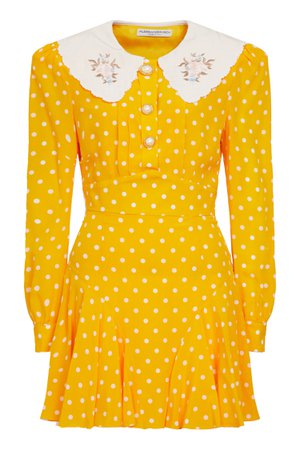 Шелковое желтое платье Alessandra Rich | Алессандра Рич купить в интернет-магазине Aizel.ru