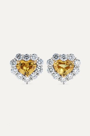 Bayco | 18-karat gold and platinum, sapphire and diamond earrings | NET-A-PORTER.COM