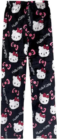 Cartoon Cat Pajama Pants Hellow Cat Indoor Pants for Women Girls Cute Cat Flannel Comfy Sleep Bottoms XL(Height: 5'2"-5'4") at Amazon Women’s Clothing store