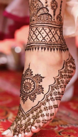 Indian henna tattoo feet