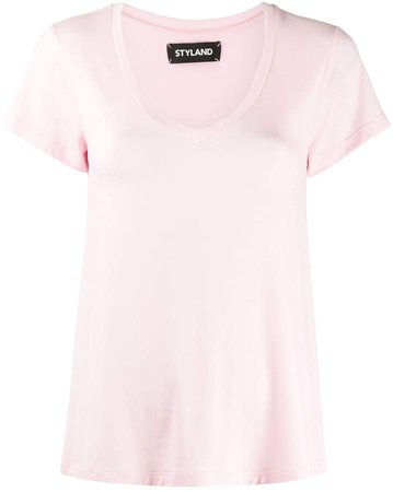 Styland V-neck relaxed-fit T-shirt