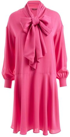 Sapphire Silk Bow Dress Pink