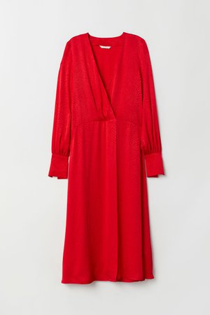 Jacquard-weave dress - Red - | H&M GB