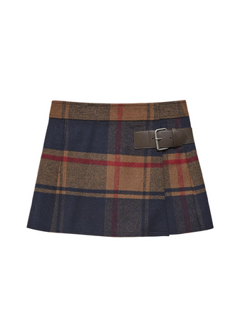 instant funk wrap front wool mini skirt
