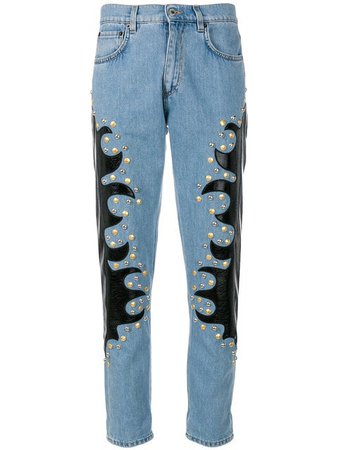 Sézane- studded patch straight jeans