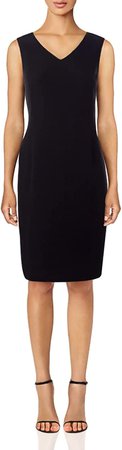 Kasper Women's V-Neck Dress, Grey/Black, 6 at Amazon Women’s Clothing store