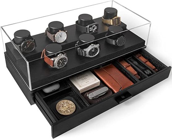 Amazon.com: Watch Display Case For Men – Premium Mens Watch Case – Watch Holder For Men to Display Your Collection – Watch Storage Mens Watch Box And Watch Cases For Men – Watch Box Organizer For Men – Black : Clothing, Shoes & Jewelry