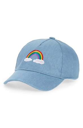 Tucker + Tate Kids' Rainbow Embroidered Denim Baseball Cap | Nordstrom
