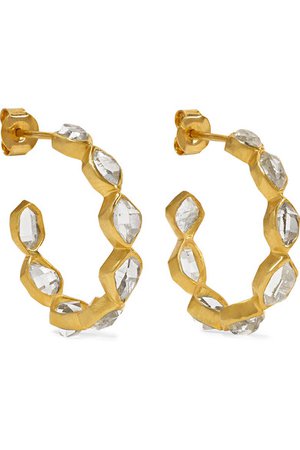 Pippa Small | Crystallinity 18-karat gold Herkimer diamond hoop earrings | NET-A-PORTER.COM