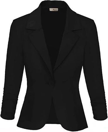 Hybrid Women's Casual Work Office Stretch Ponte Blazer Jacket Made in USA
