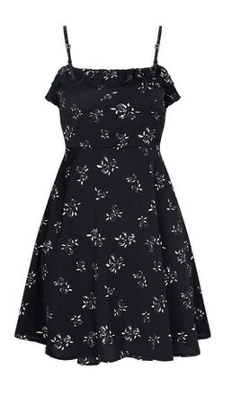 Women's Grunge Floral Black Slip Dress