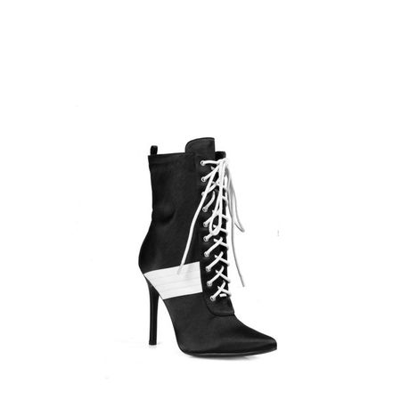 Fahrenheit Pointed Toe Women's Sneaker High Heel Bootie in Black - Walmart.com