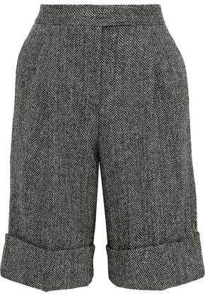 Herringbone Brushed Wool Shorts