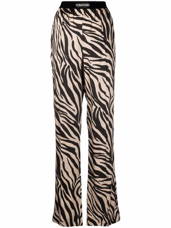 TOM FORD zebra-print high-waist trousers - FARFETCH