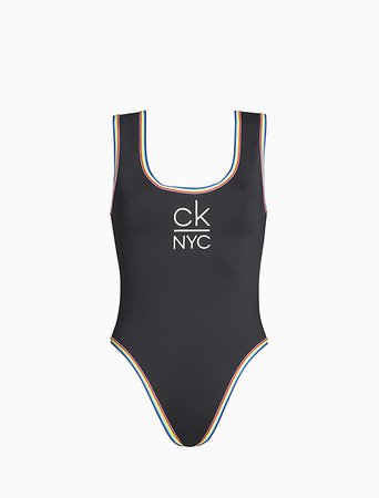 CK NYC Pride Scoopneck One-Piece Swimsuit | Calvin Klein