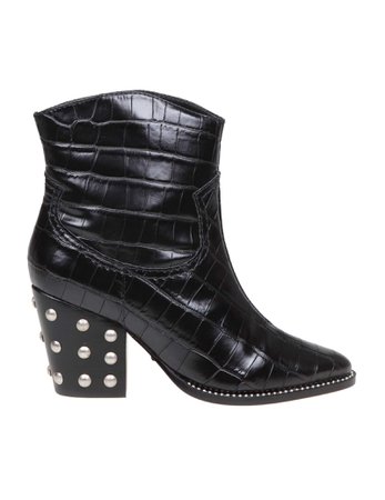 Schutz Leather Boot In Black Leather