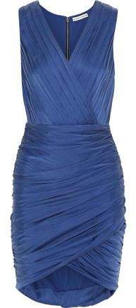 Jeans Damia Wrap-effect Ruched Silk-blend Mini Dress